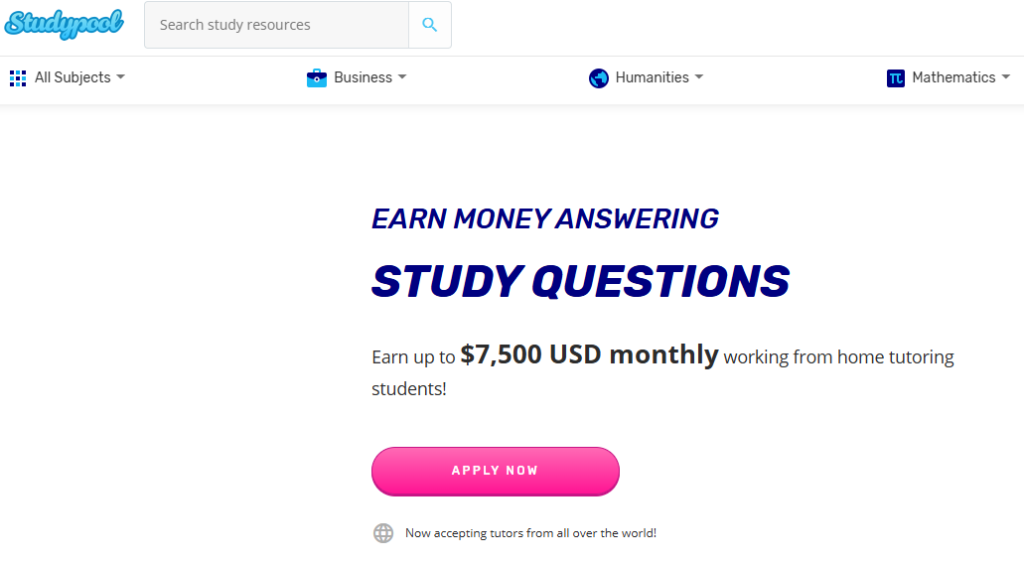 Studypool website 